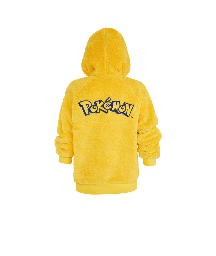 Veste polaire à capuche print pikachu pikaballiz jaune.