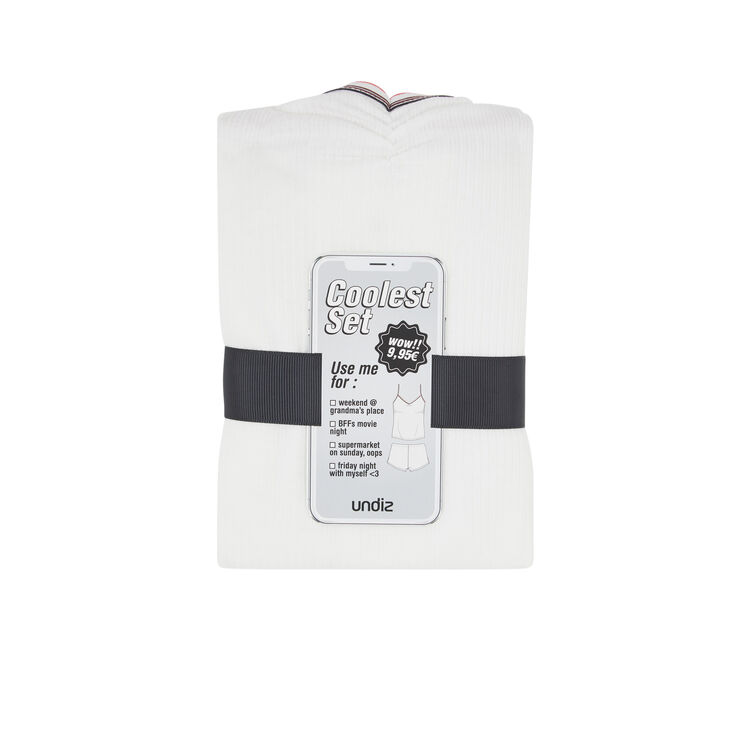 Set pyjama deux pièces en jersey raycooliz blanc.