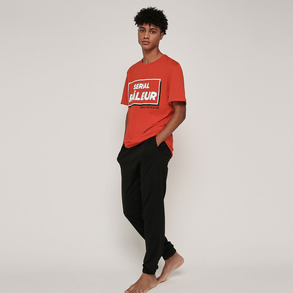 Set pyjama top + pantalon serializ rouge.