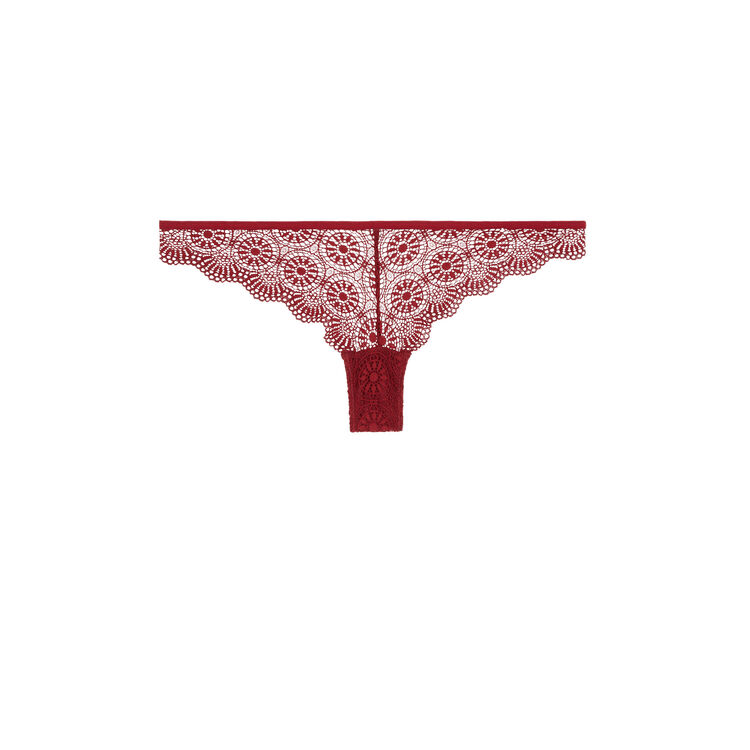 Tanga à dentelle totoiz bordeaux.