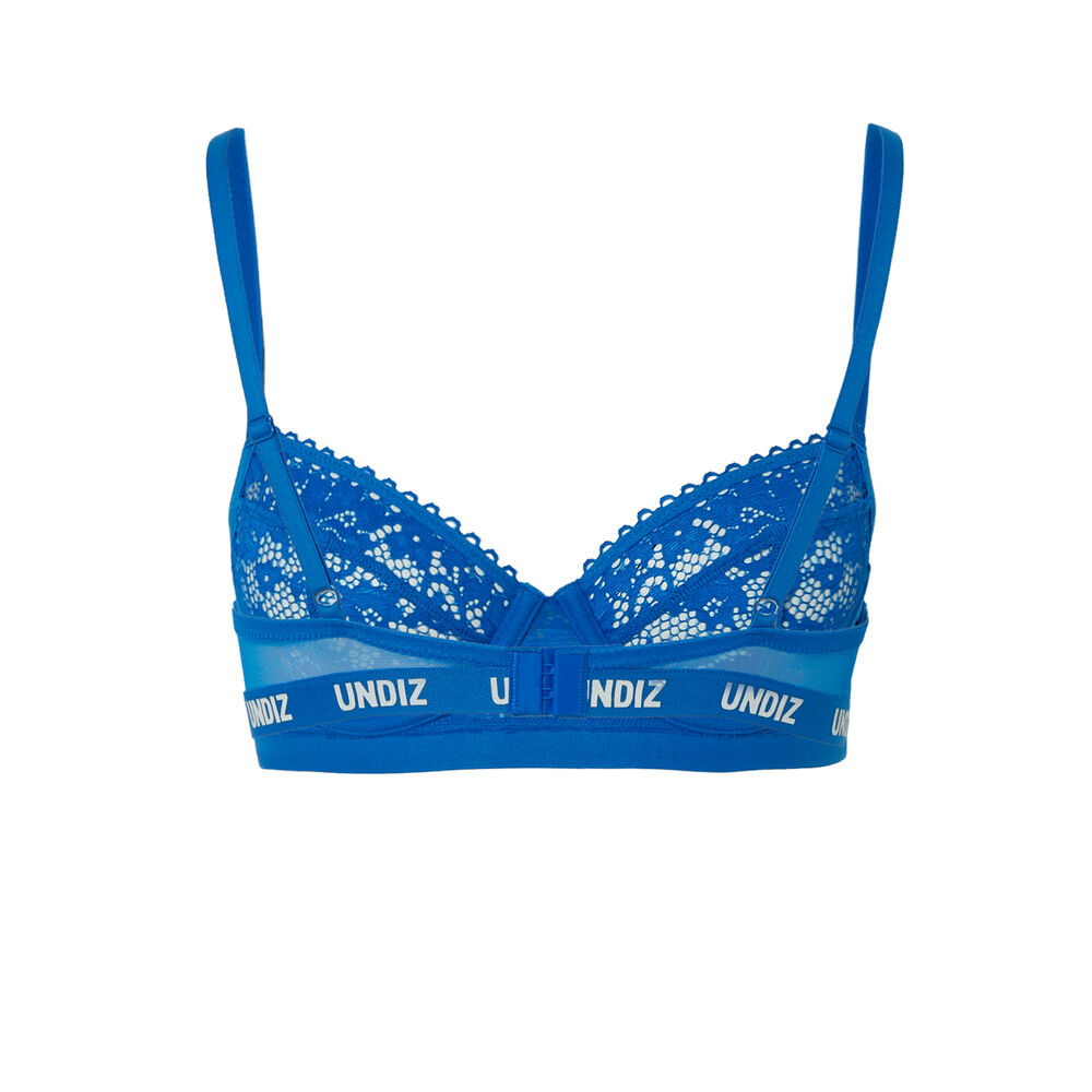 Kanten bustier met elastische details - blauw blauw.