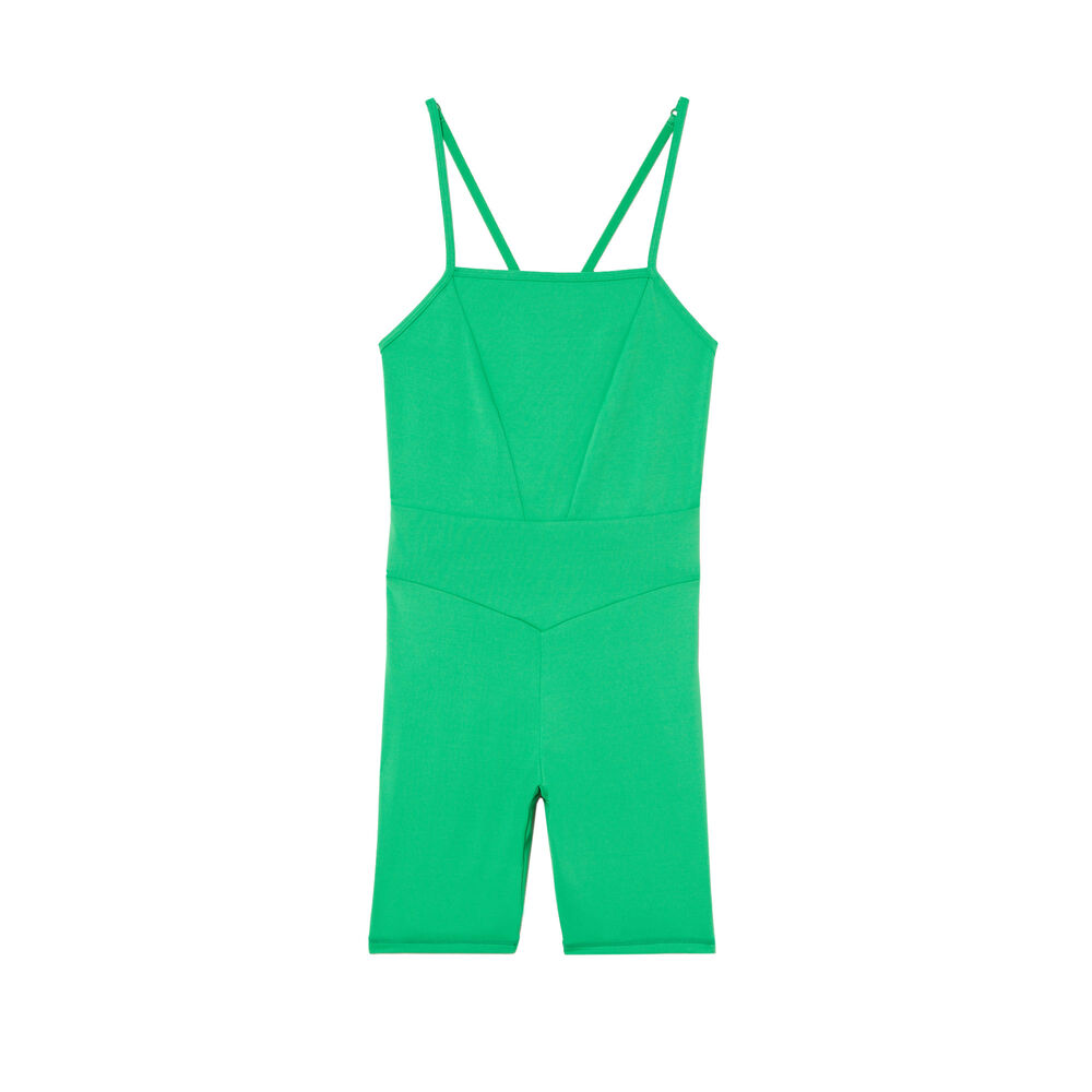 Sport-combishorts met gekruiste schouderbandjes - groen groen.