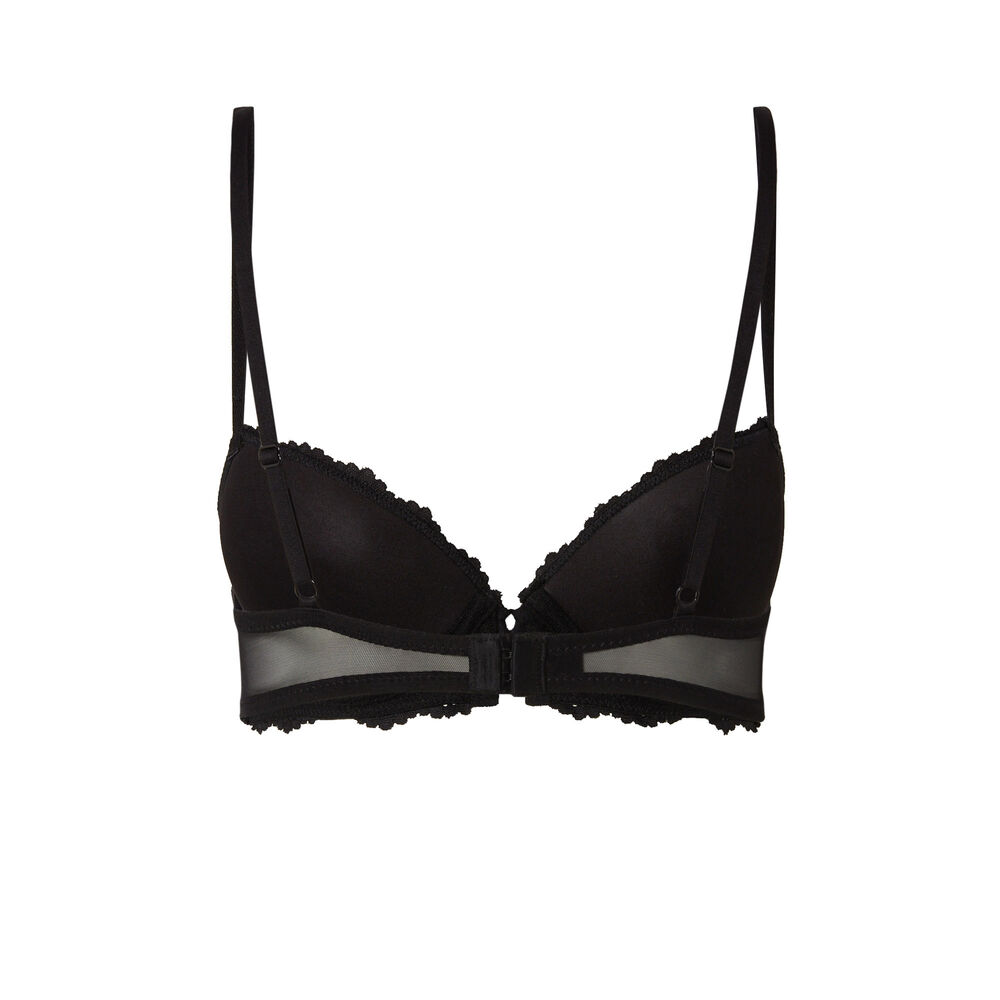 Soutien-gorge ampliforme en dentelle fleurie - noir noir.