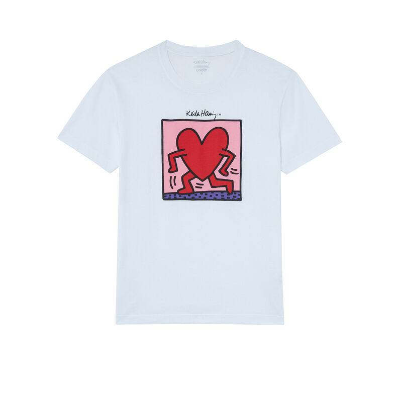 top met Keith Haring hartenprint - wit top met Keith Haring hartenprint - wit;