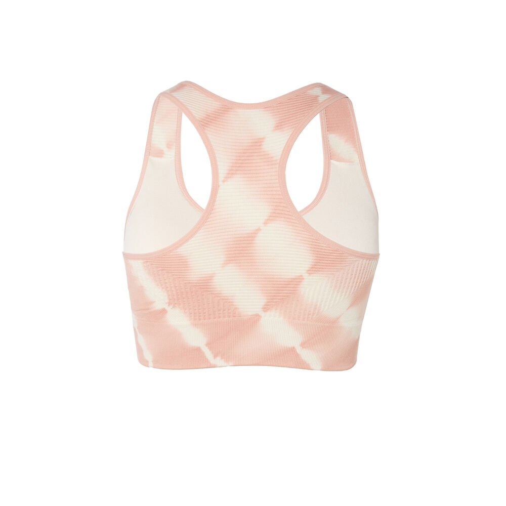 Sportbeha met tie en dye effect - roze roze.