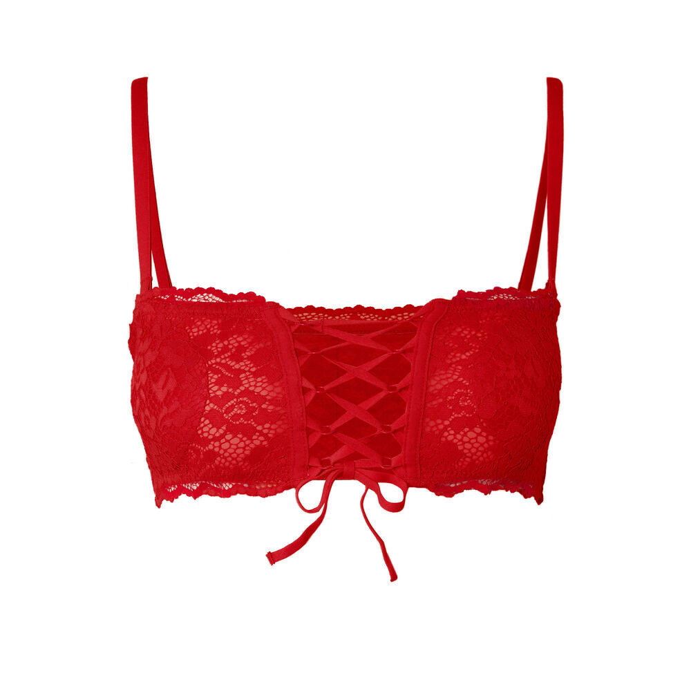 Bandeautop zonder beugels - rood rood.