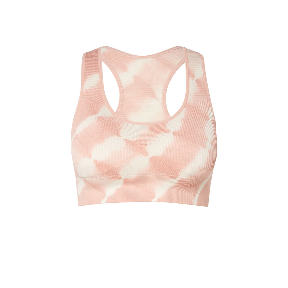 Sportbeha met tie en dye effect - roze roze.