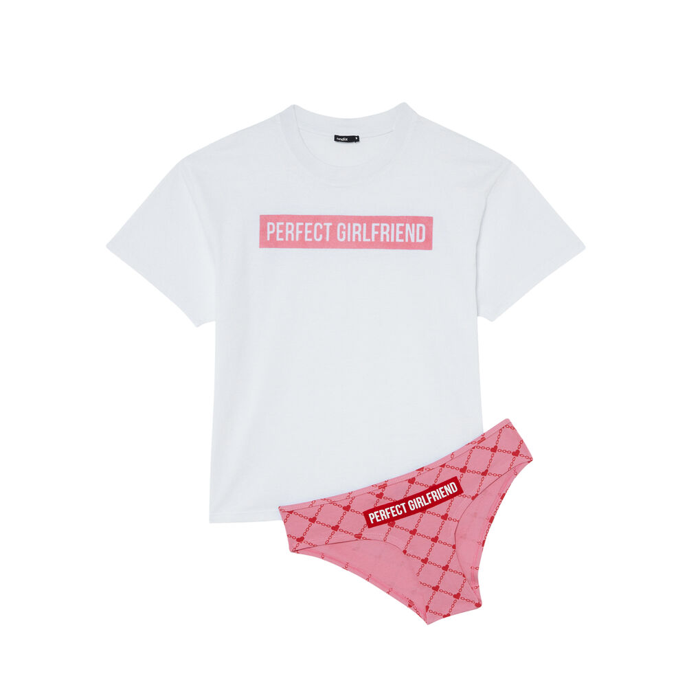 Set top et culotte perfect girlfriend - blanc blanc.