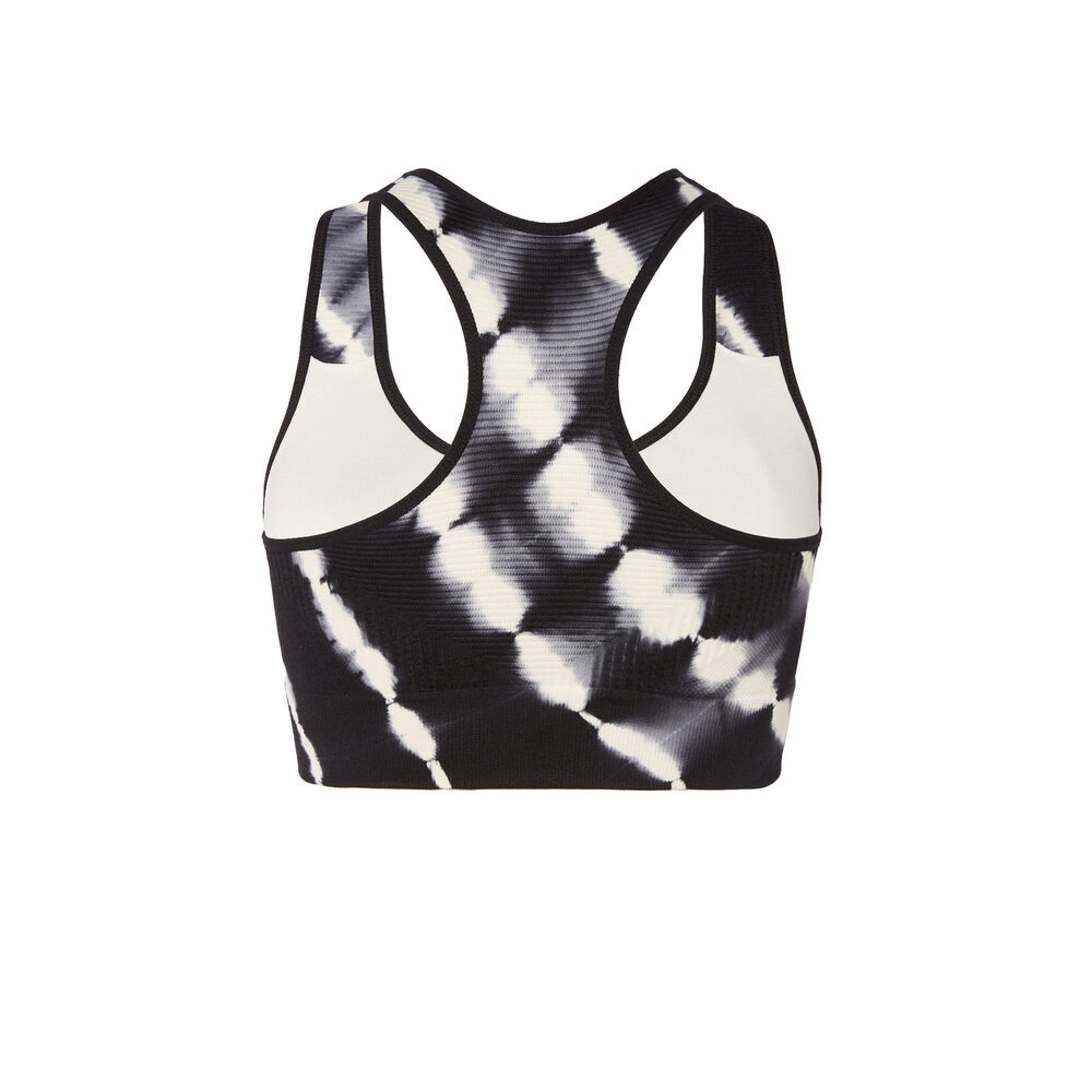 Sportbeha met tie en dye effect - zwart zwart.