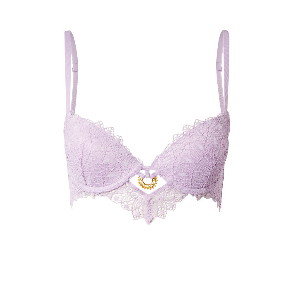 Push-up beha met sieraad - lila paars.