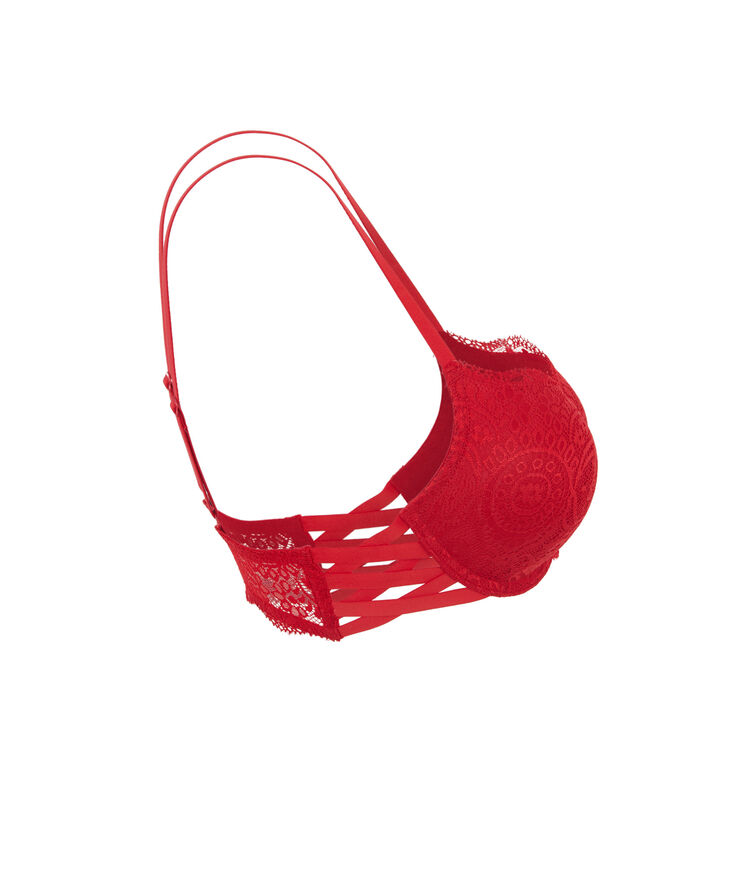 Soutien-gorge ultrapush en dentelle sabriniz rouge.