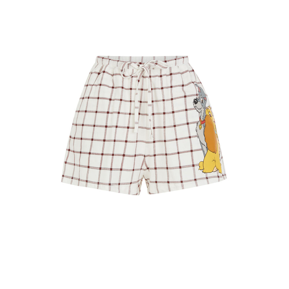 Short la belle et le clochard - blanc blanc.