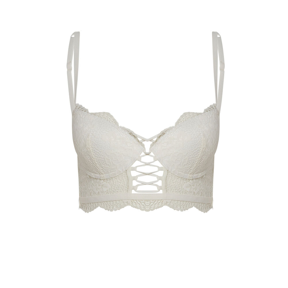 Push-up bustier met veters bij het decolleté - ecru ecru.