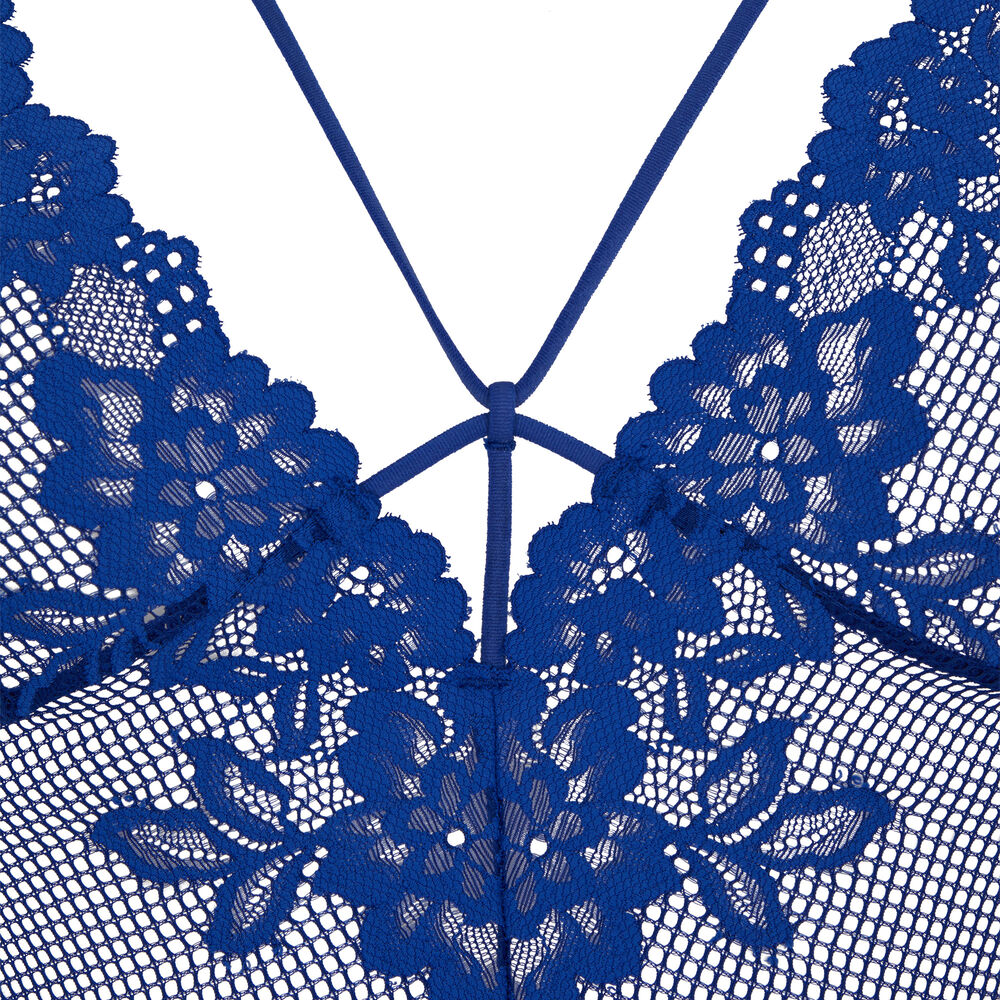 Body en résille - bleu roi bleu.