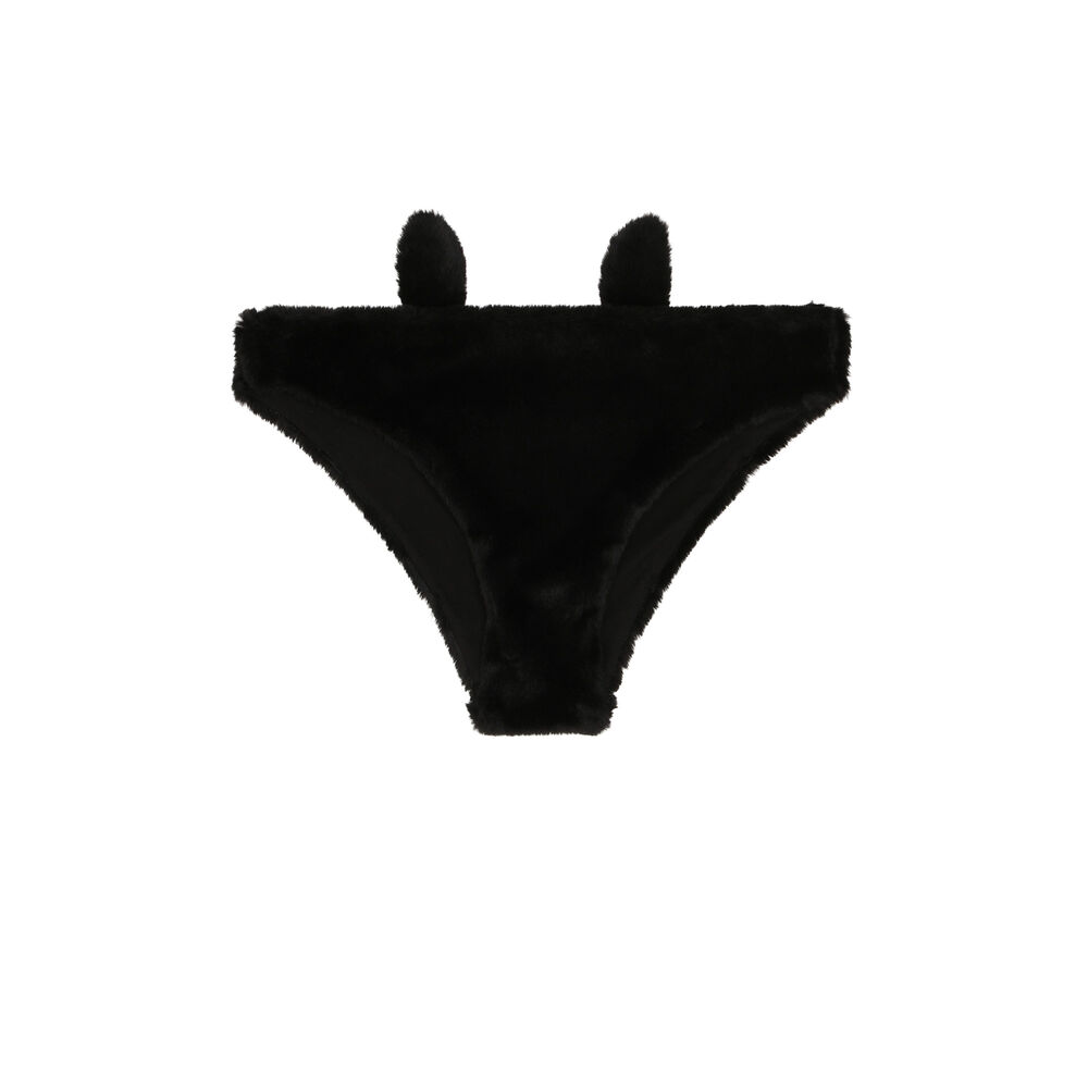 Culotte fourrure lapinou - noir noir.