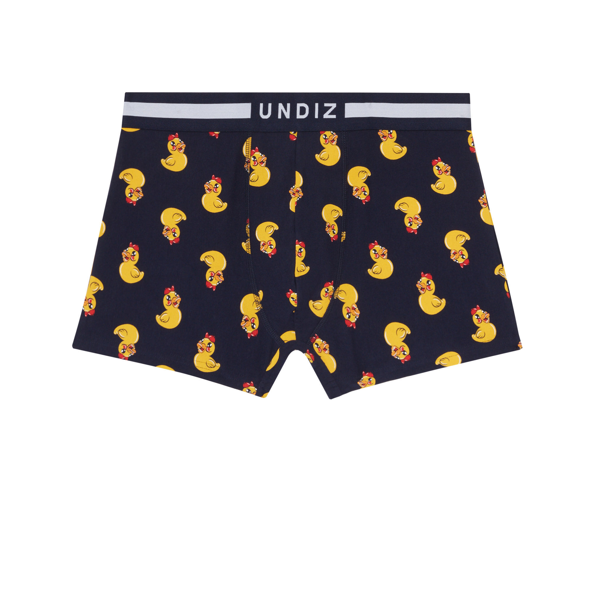 Katoenen boxershort met eendenprint - blauw - blauw - Undiz