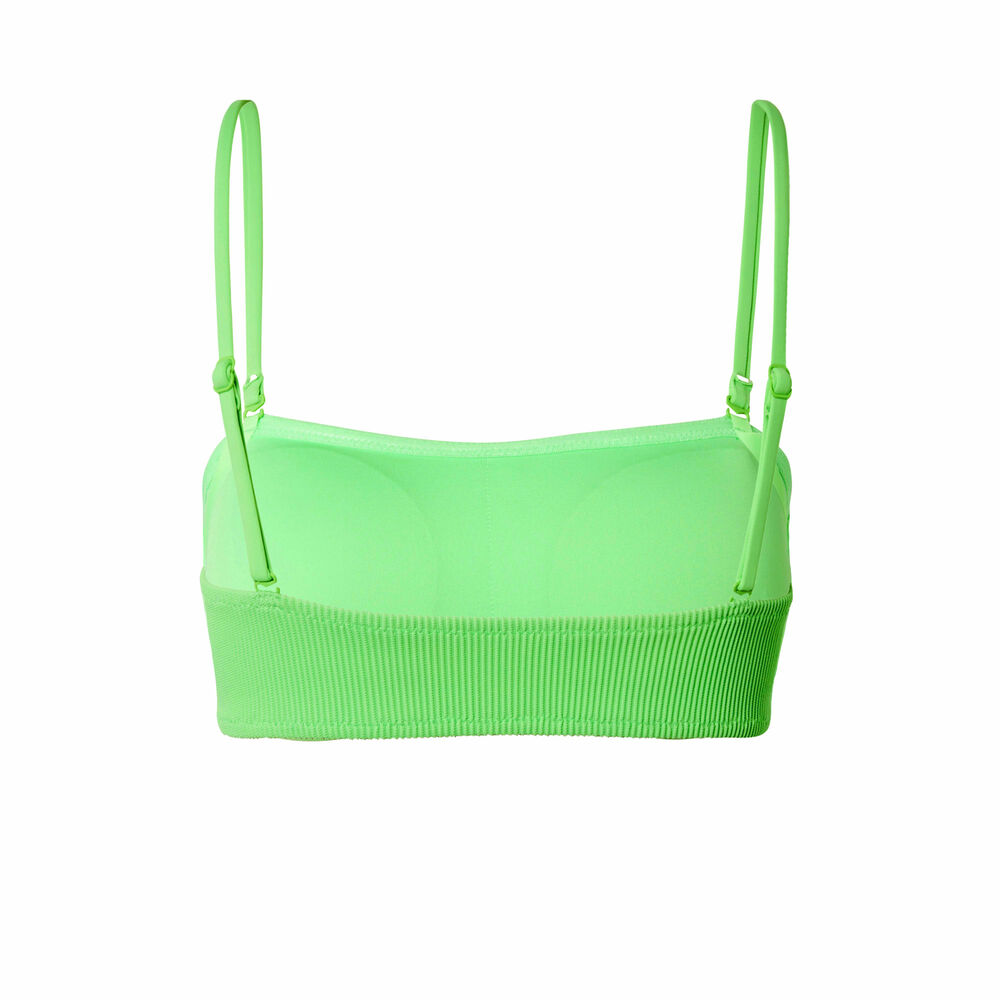 Bikinitopje in bandeau-vorm met wafelstructuur - groen groen.