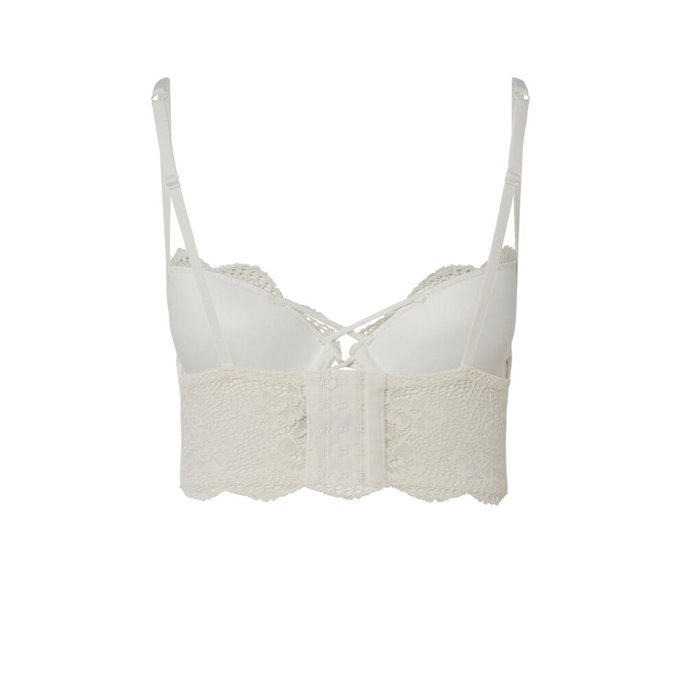 Push-up bustier met veters bij het decolleté - ecru ecru.