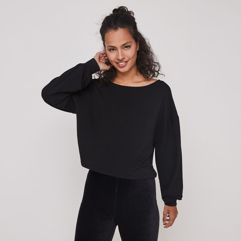 Sweat col bateau détail broderie doguipiz Sweat col bateau détail broderie doguipiz;