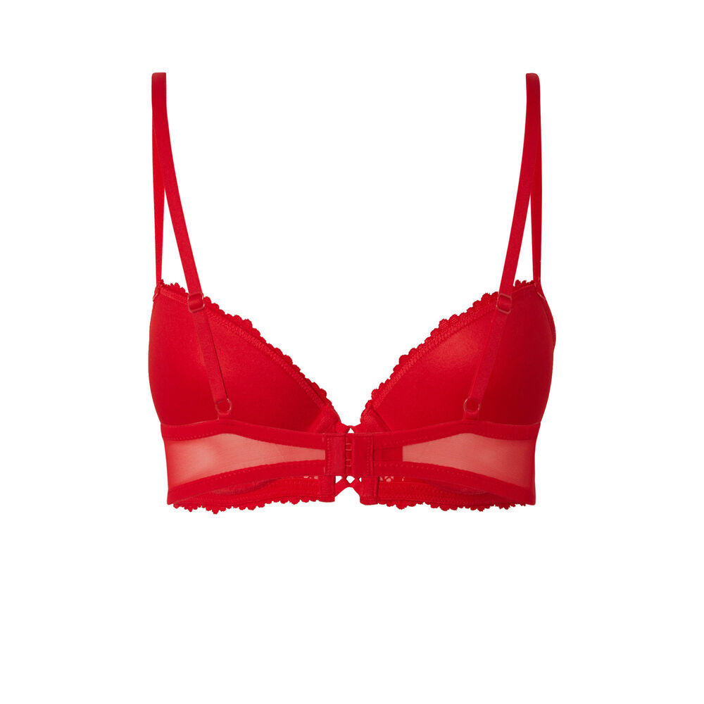 Fleurige kanten push-up beha - rood rood.