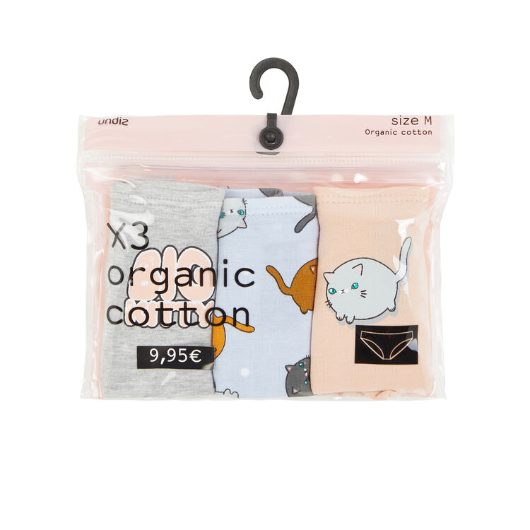 Lot de 3 culottes coton bio bigkittiz Lot de 3 culottes coton bio bigkittiz;
