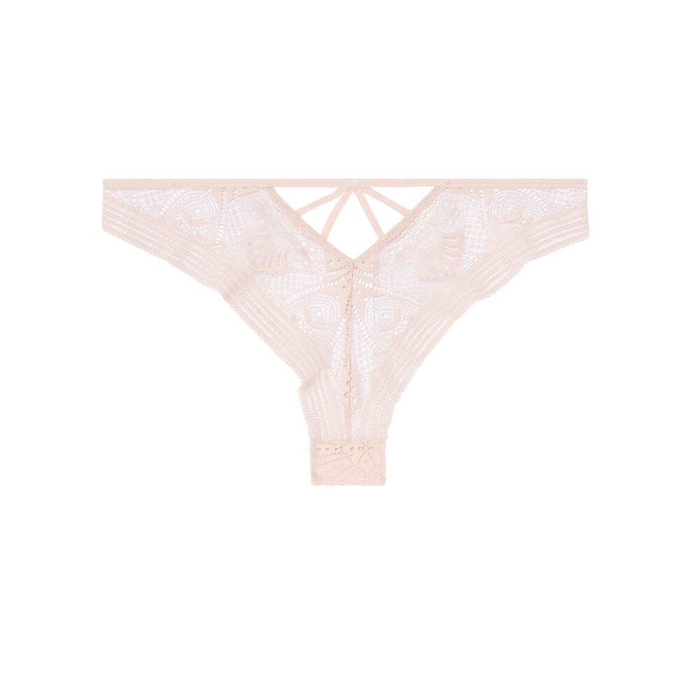 Tanga met bandjes - lichtroze roze.
