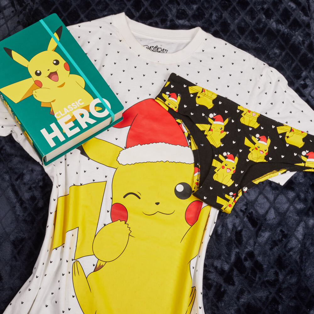 Pyjamaset tuniek en shorty pikachu - wit wit.