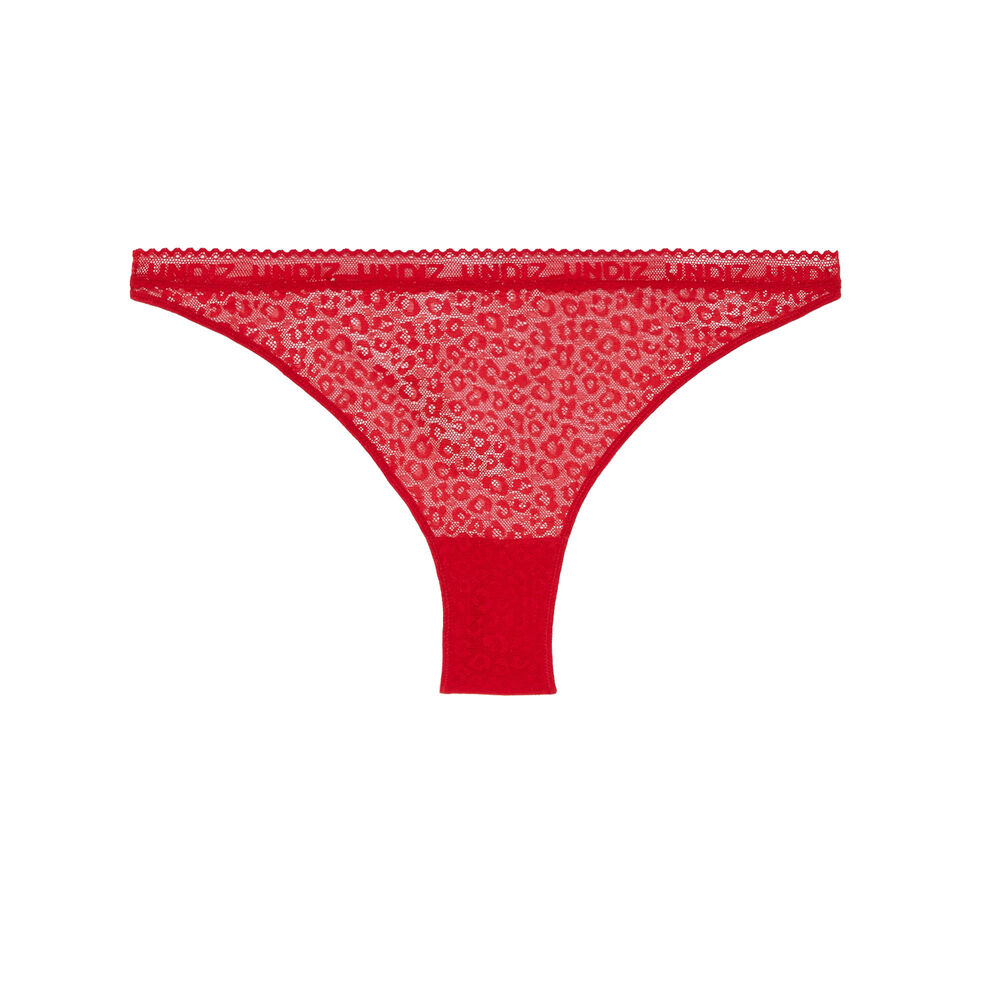 Kanten slip met motieven - rood rood.