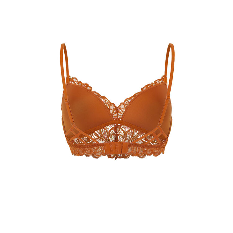 Soutien-gorge triangle à coques en dentelle pampiz brique.