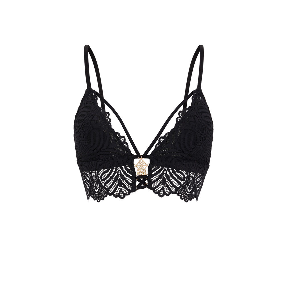 Soutien-gorge triangle en dentelle - noir noir.
