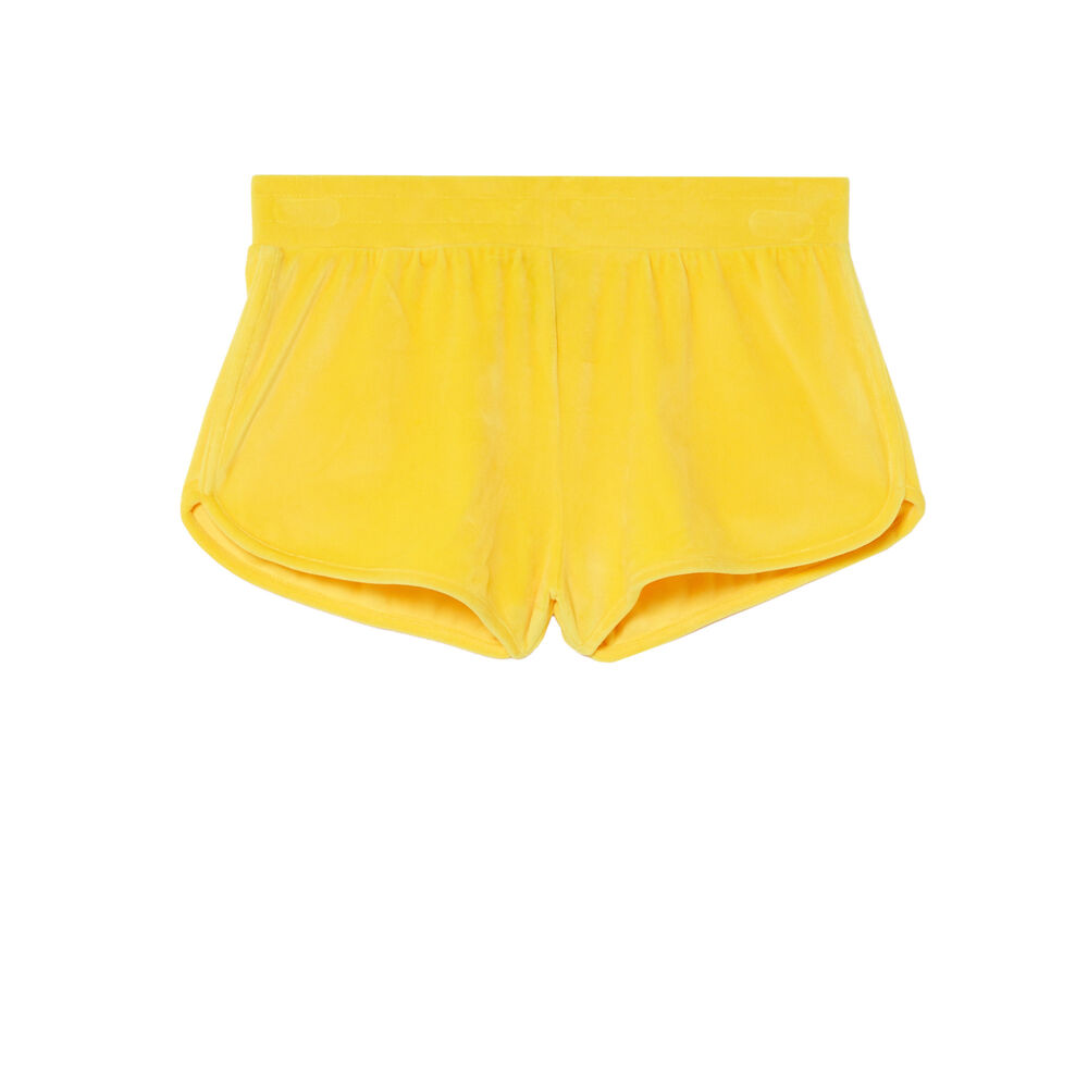 Fluwelen pikachu shorts - geel geel.