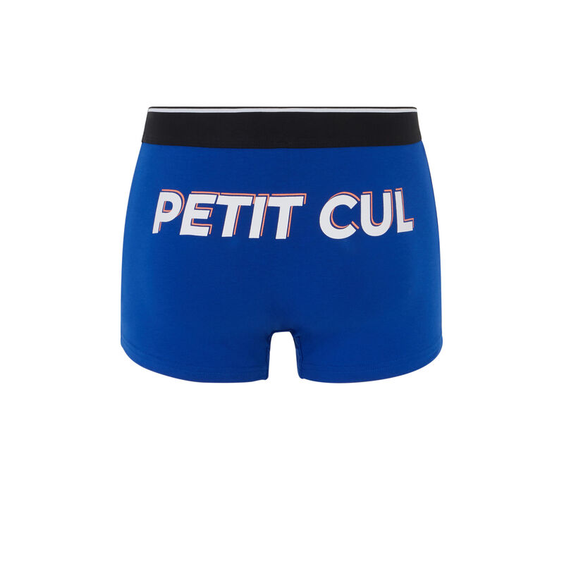Boxer en coton à message - bleu Boxer en coton à message - bleu ;