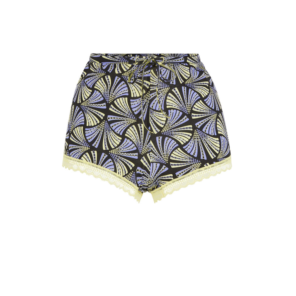Short met print - geel geel.