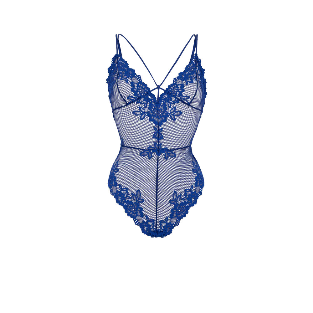 Body en résille - bleu roi bleu.