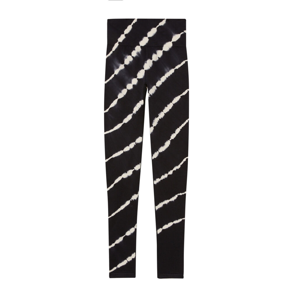 Sportlegging met tie and dye efect - zwart zwart.