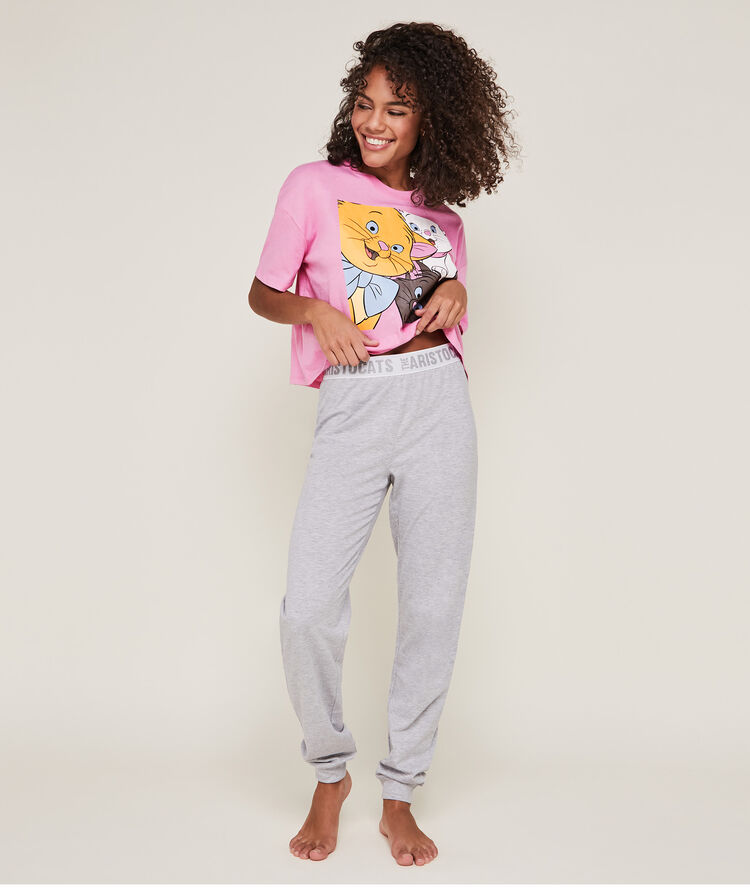 Top met print de aristocats ariselfiz roze.