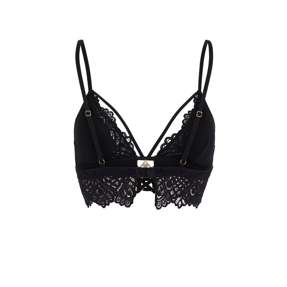 Soutien-gorge triangle en dentelle - noir noir.