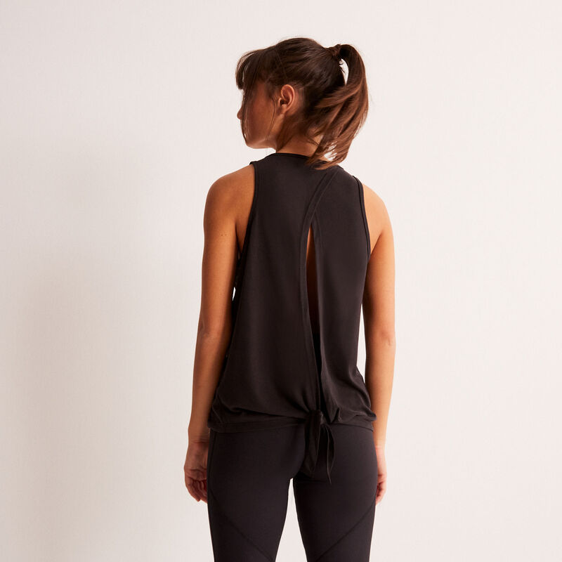 sporttop met open rug - zwart sporttop met open rug - zwart;