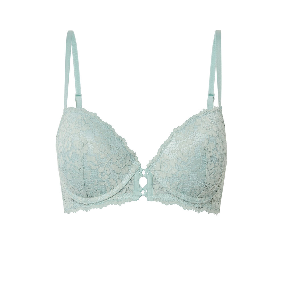 Fleurige kanten push-up beha - lila paars.