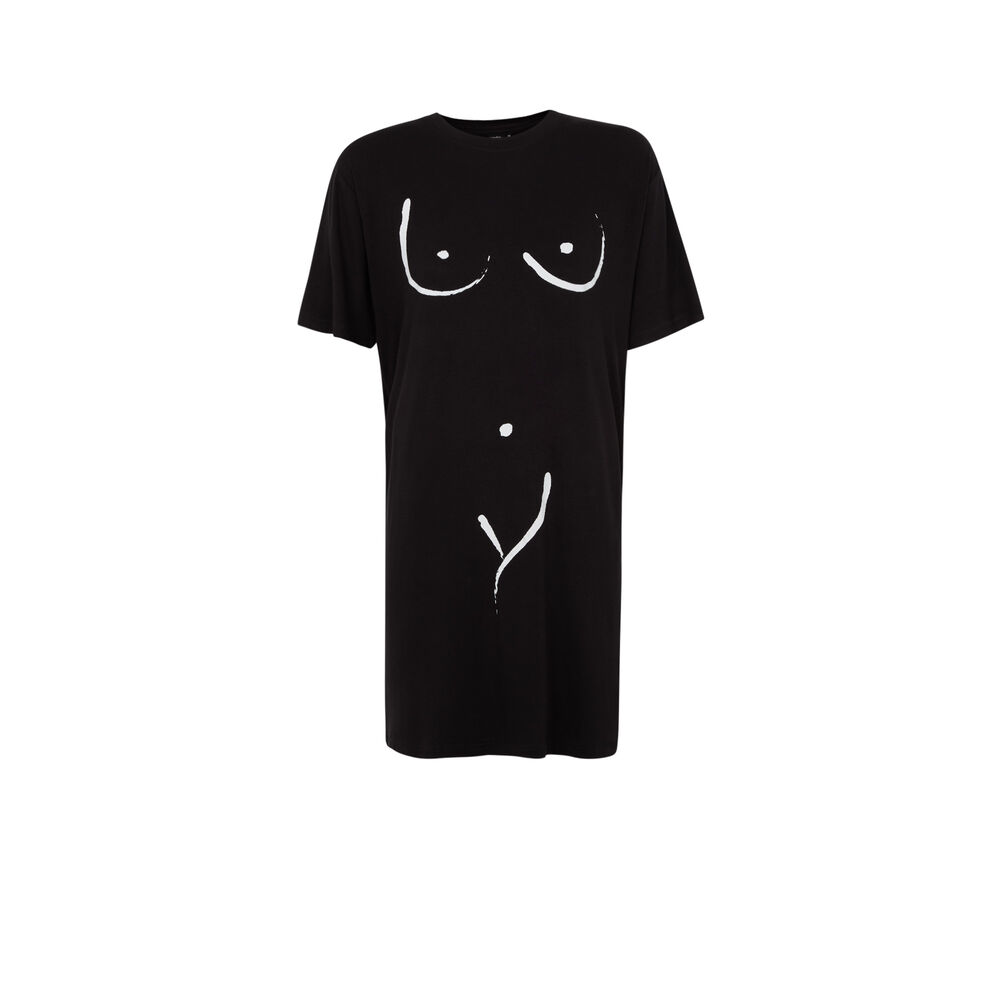 Jurk met korte mouwen - zwart  zwart.