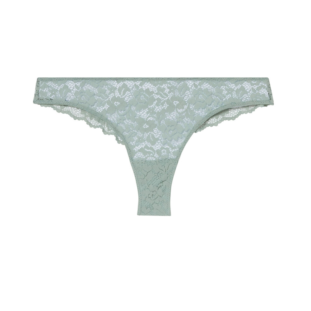 Fleurige kanten tanga - lila paars.