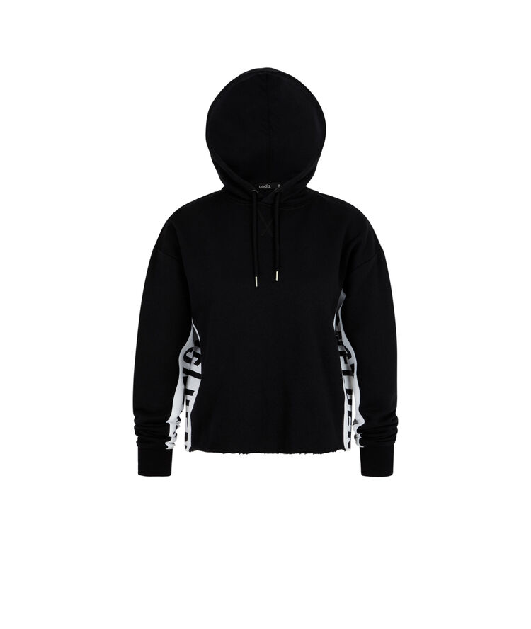 Sweat à capuche bandes sur le côté hellovibiz noir.