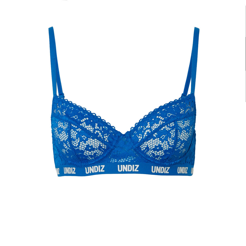 Kanten bustier met elastische details - blauw blauw.