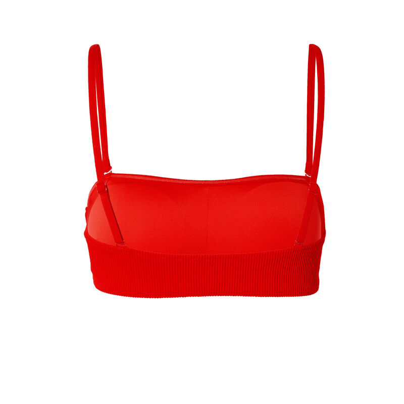 bikinitopje in bandeau-vorm met wafelstructuur - rood bikinitopje in bandeau-vorm met wafelstructuur - rood;