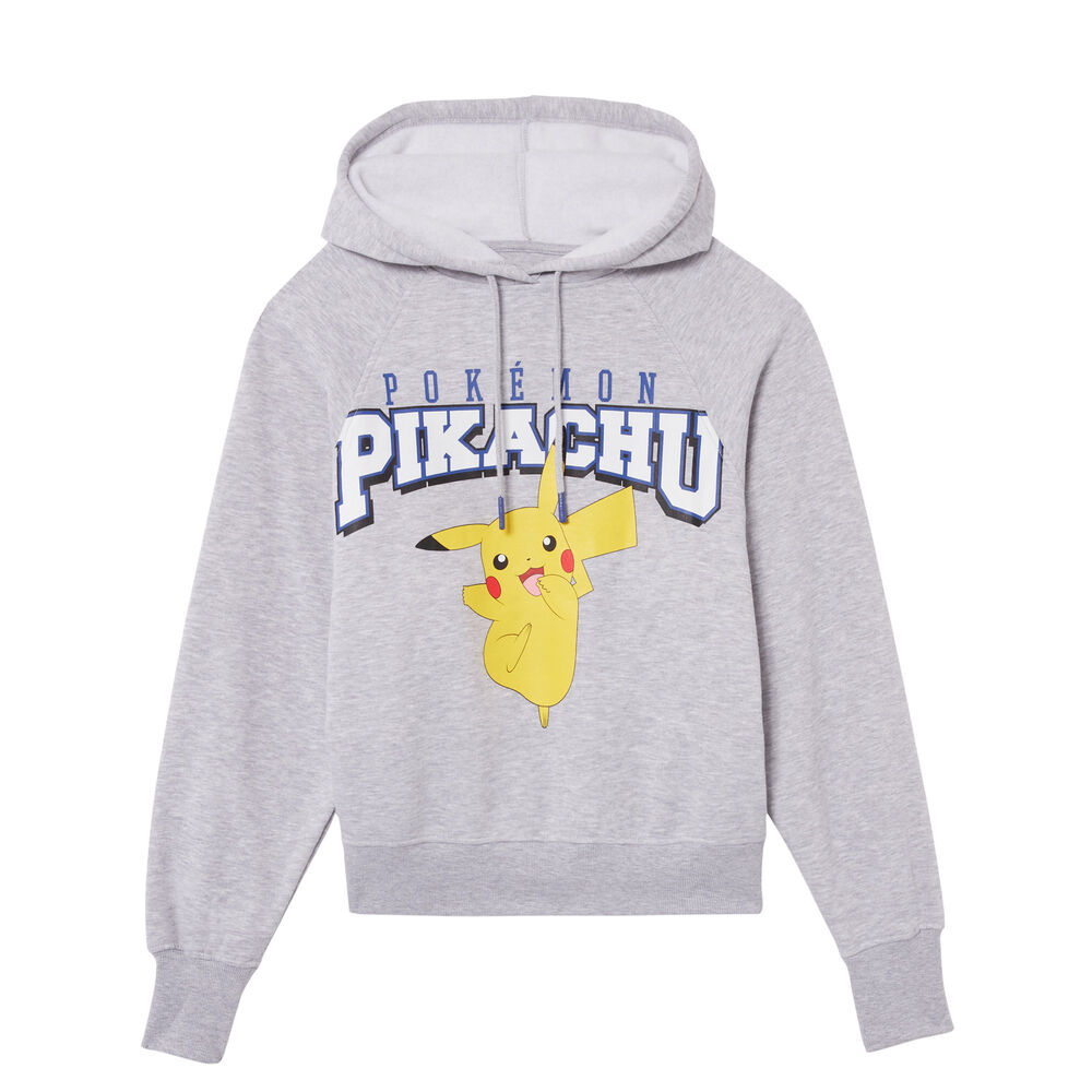 Sweat &agrave; capuche pokemon - gris grey.