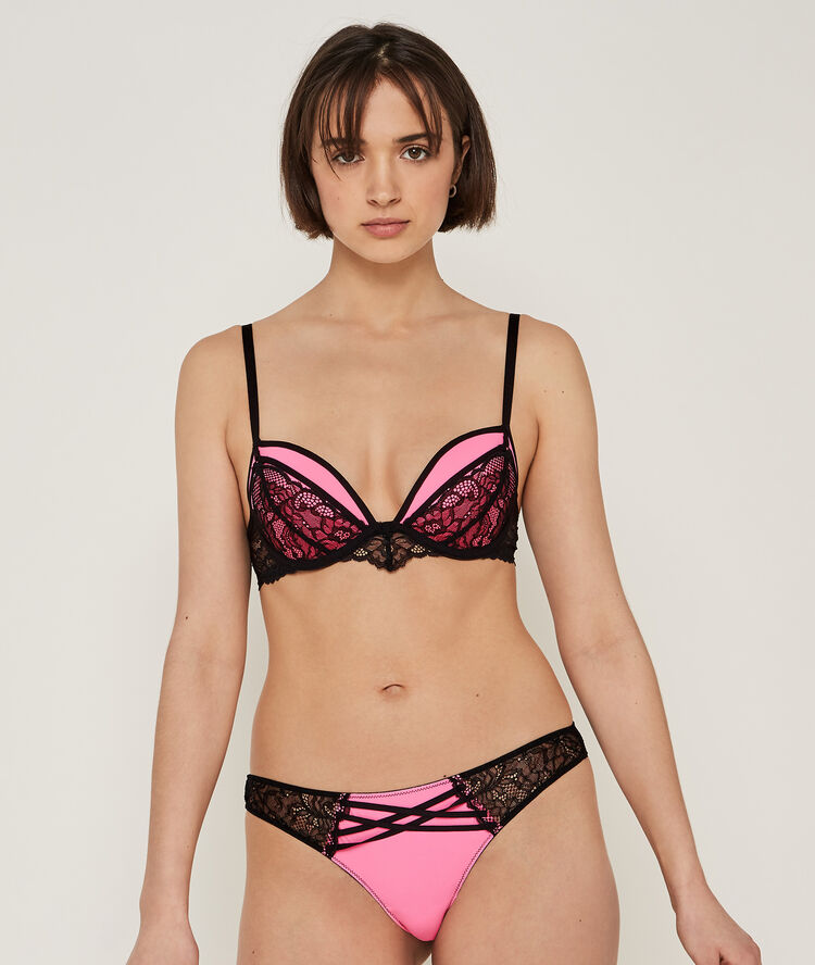 Tanga bi-materiaal datenightiz roze.