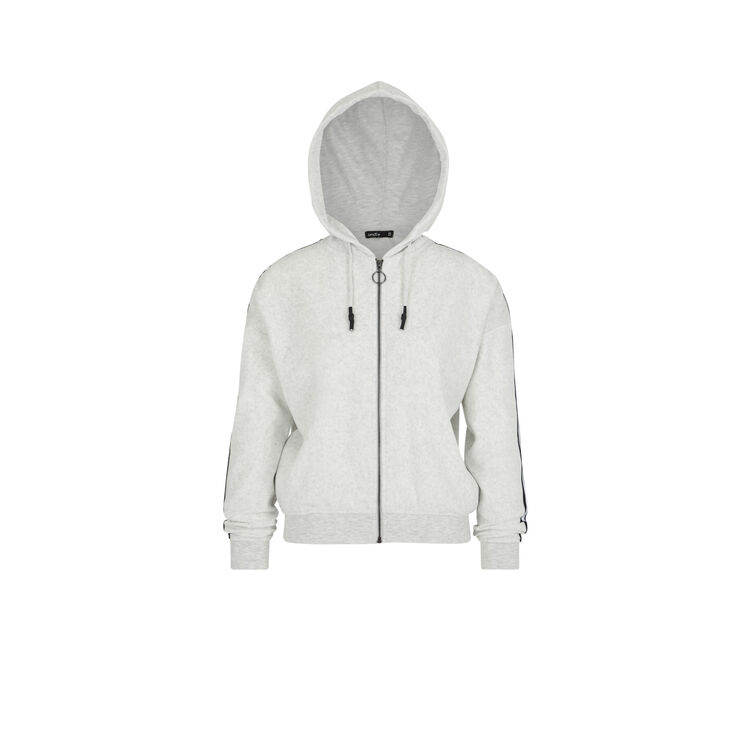 Sweat veste en velours helloiz gris clair.