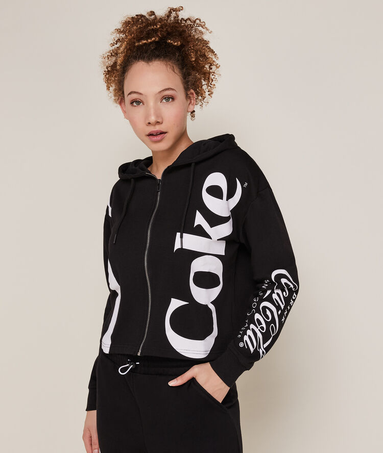 Sweat &agrave; zip coca-cola - noir noir.