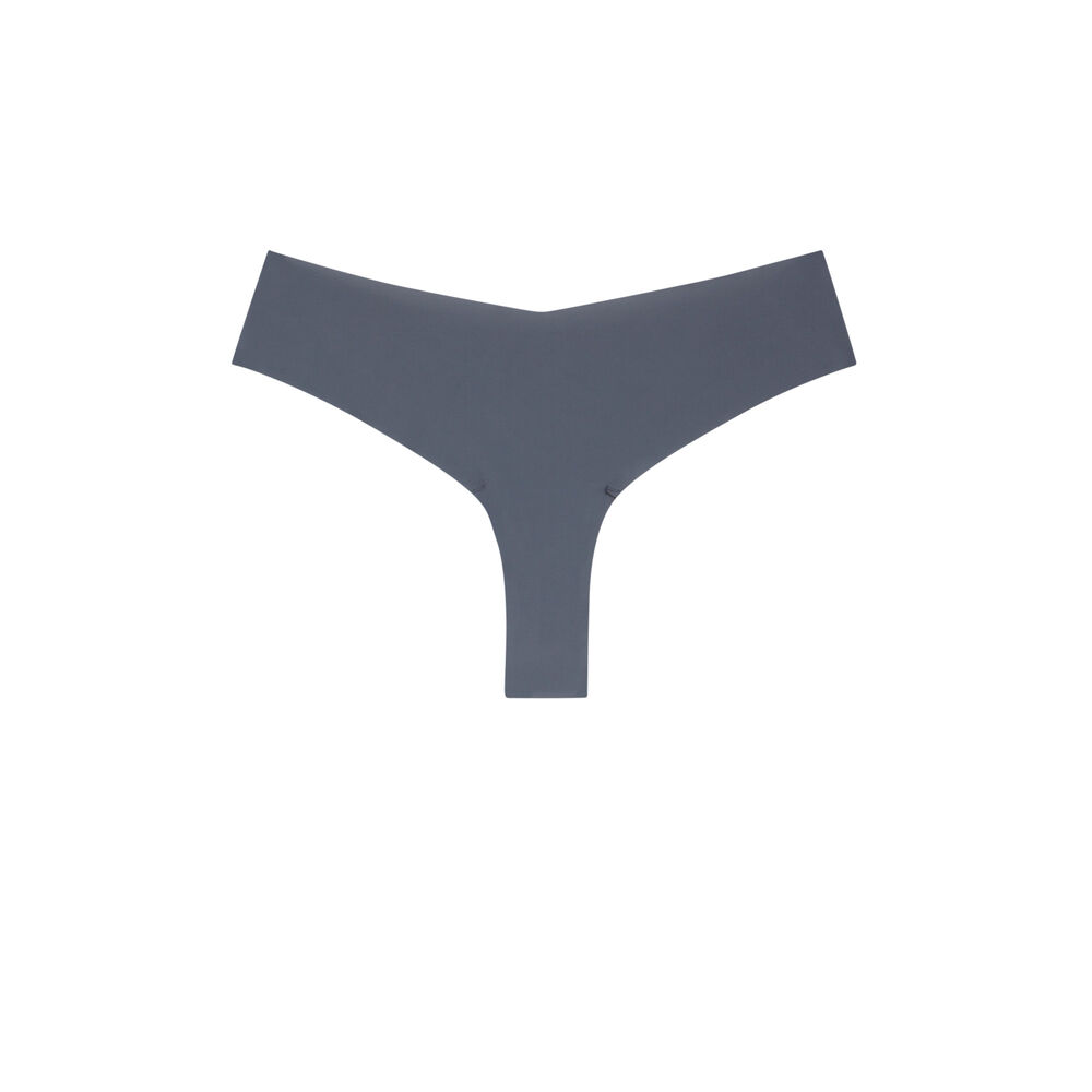 Tanga en microfibre uni - gris gris.