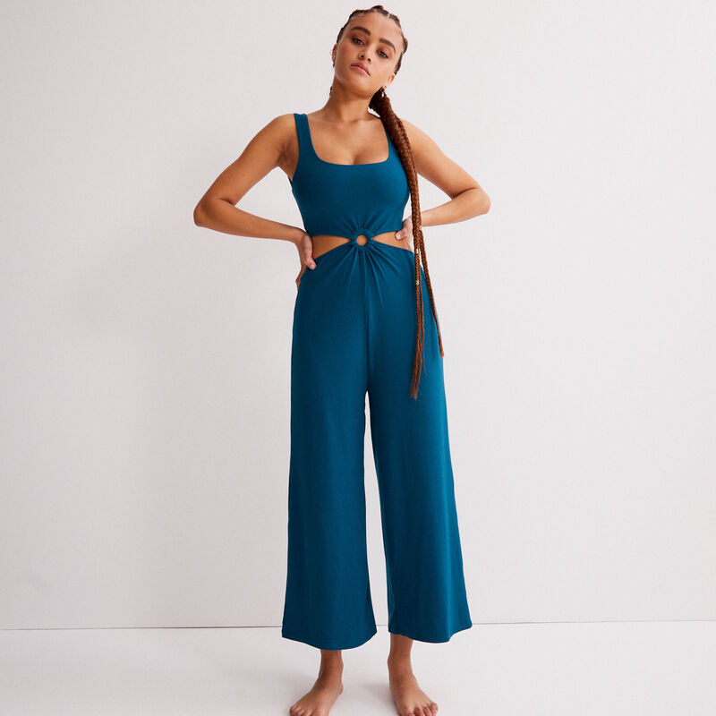 jumpsuit met ring - blauw jumpsuit met ring - blauw;